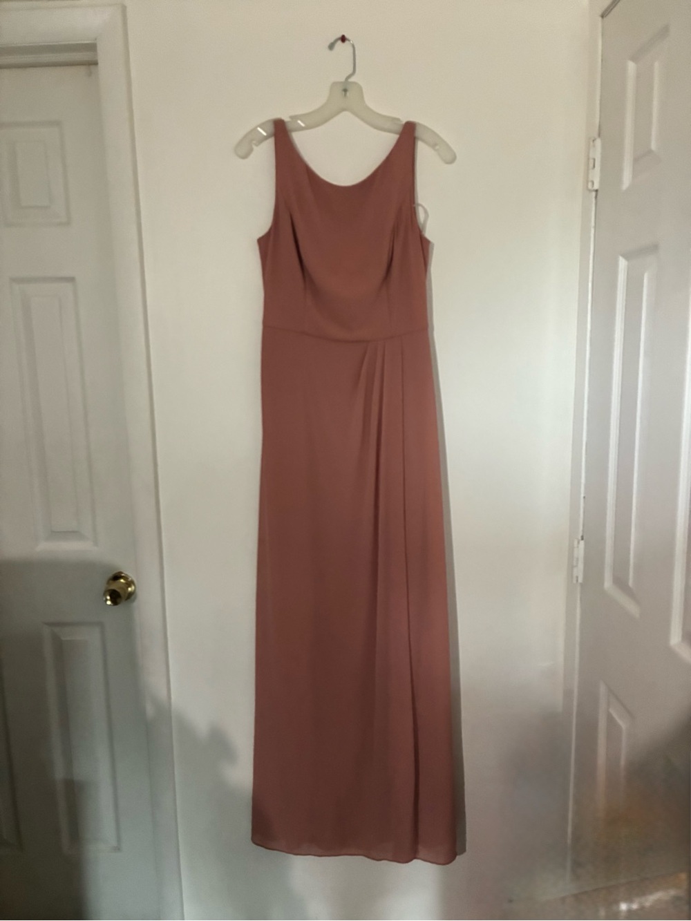 Sleeveless Cowl Neck Maxi Dress in Dusty Rose Blush